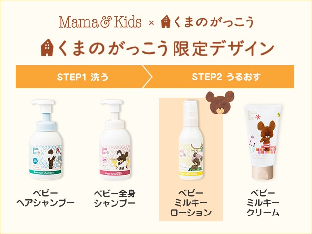 ママ&キッズ 生後すぐの新生児から使えるベビーライン STEP2 うるおす ベビーミルキーローション