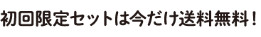 初回限定セットは今だけ送料無料！